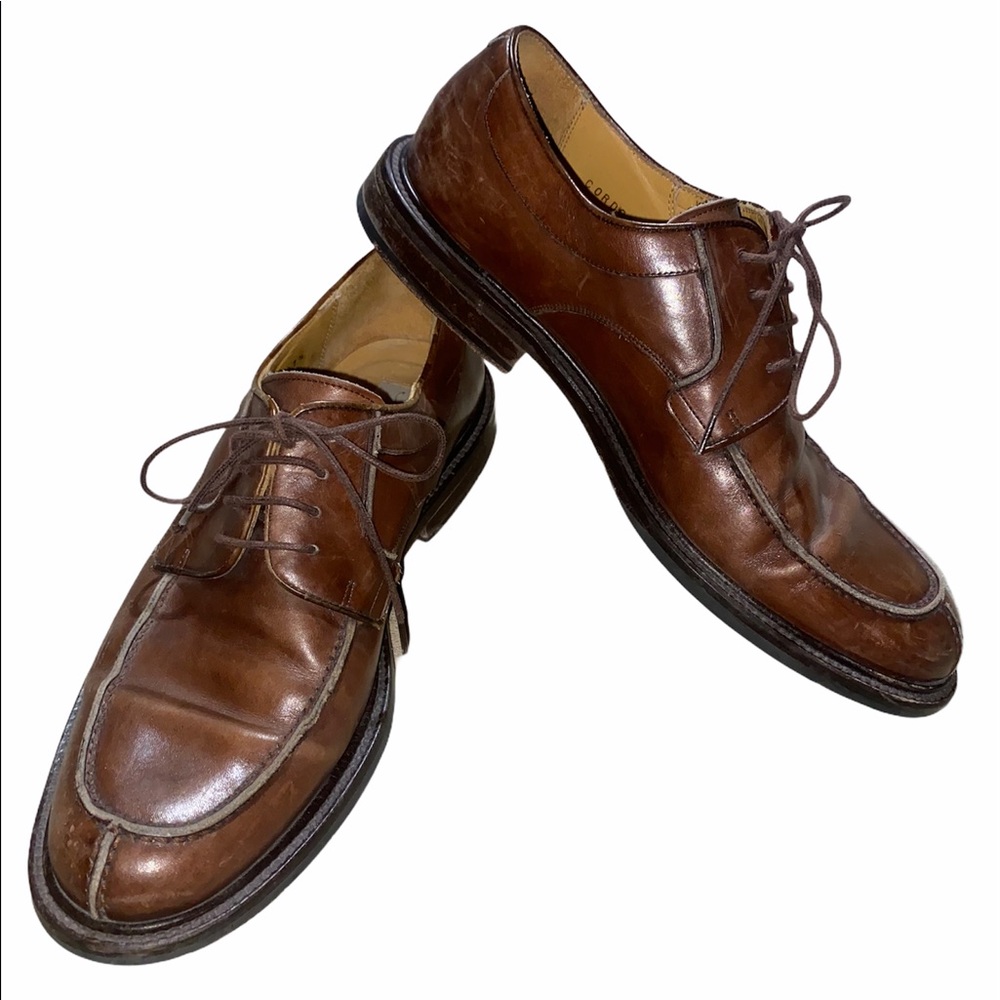 Mezlan Brown Leather Split Toe Oxford Dress Shoes sz 9